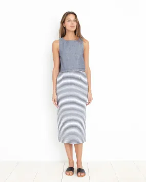 Apiece Apart Vittoria Straight Skirt in Stripe Jacquard - FINAL SALE