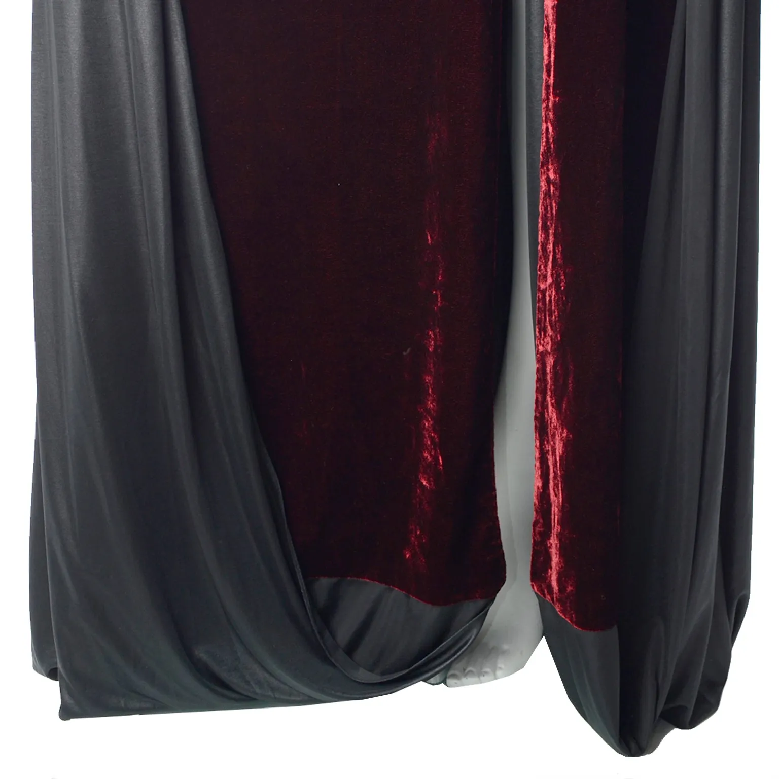 2012 Jean Paul Gaultier Red Velvet Runway Evening Dress w/ Attached Cape