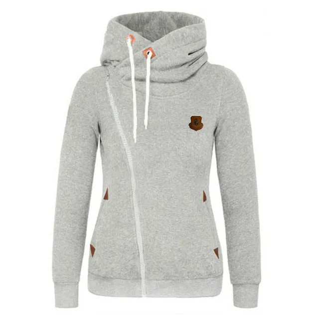 2017   Style Women Side Zipper Hooded Fleece Jacket Hoodies Sweatshirt