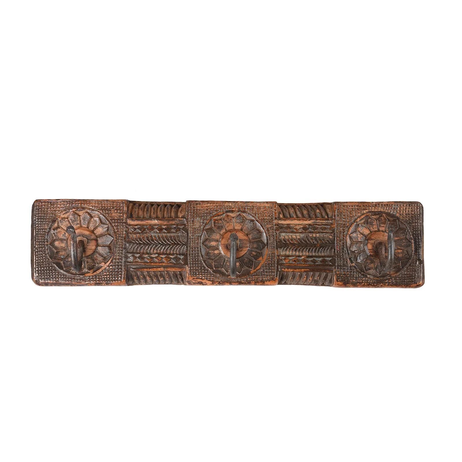 3 Coat Hook Rail From Kerala - Early 20thC