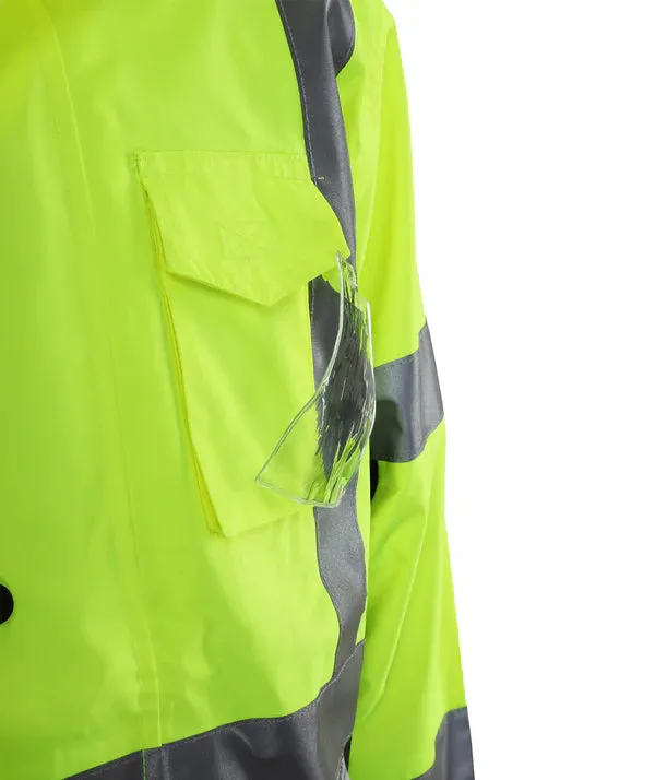 431STLB Hi-Vis 2-Tone Parka: Breathable Waterproof Hooded Safety Coat