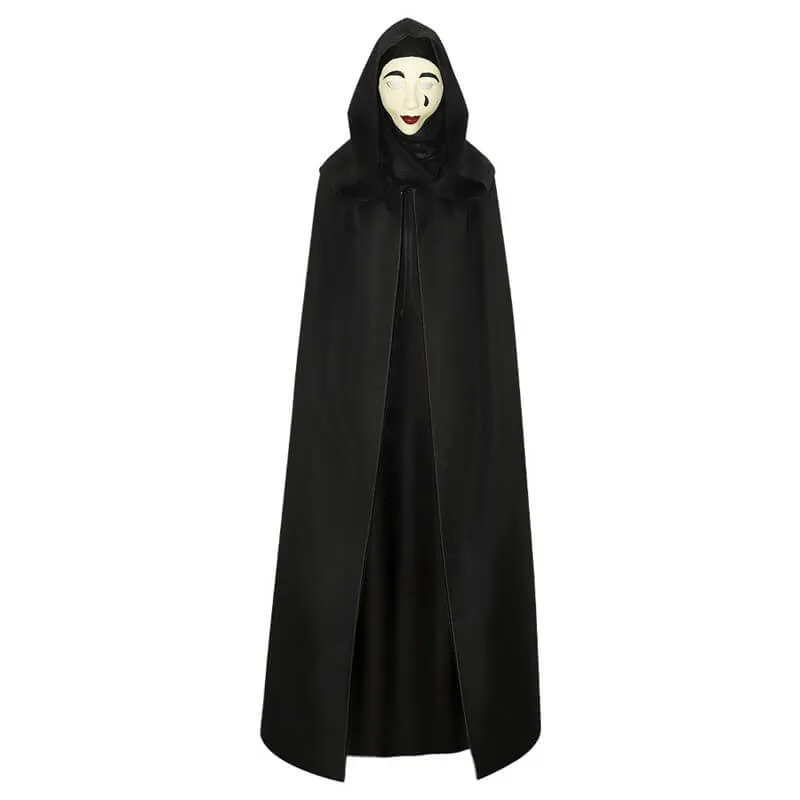 A Haunting in Venice 2023 Hooded Coat Horror Ghost Mask Halloween Cosplay Cape Suit