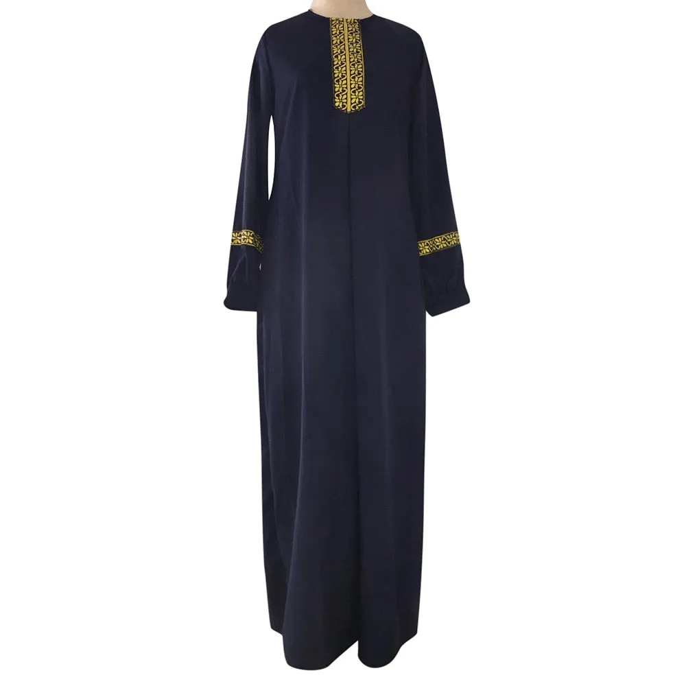 Abaya For Women Lady Large Size Printed Muslim Long Casual Sleeve Dress Casual Kaftan Long Dress  Plus Size Abaya a502