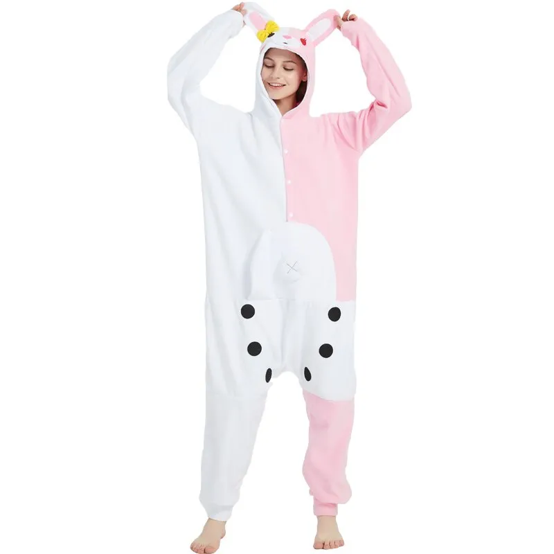 Adult Monomi Bear Kigurumi Onesies Cosplay Costume  3D Monokuma Pajamas Halloween Party Jumpsuits Pyjamas Suit