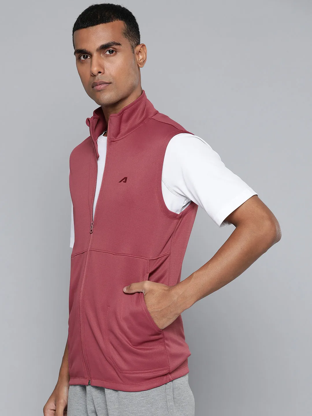 Alcis Men Maroon Running Sporty Jacket