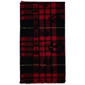 Alexander Mcqueen tartan wool skull scarf in