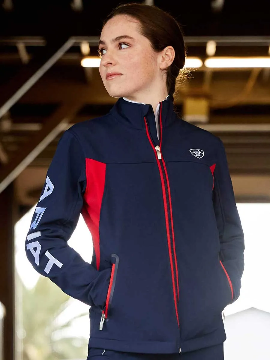 ARIAT New Team Softshell Jacket - Womens - Navy & Red