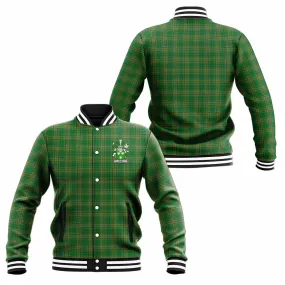 Aries Irish Clan Tartan Baseball Jacket with Coat of Arms