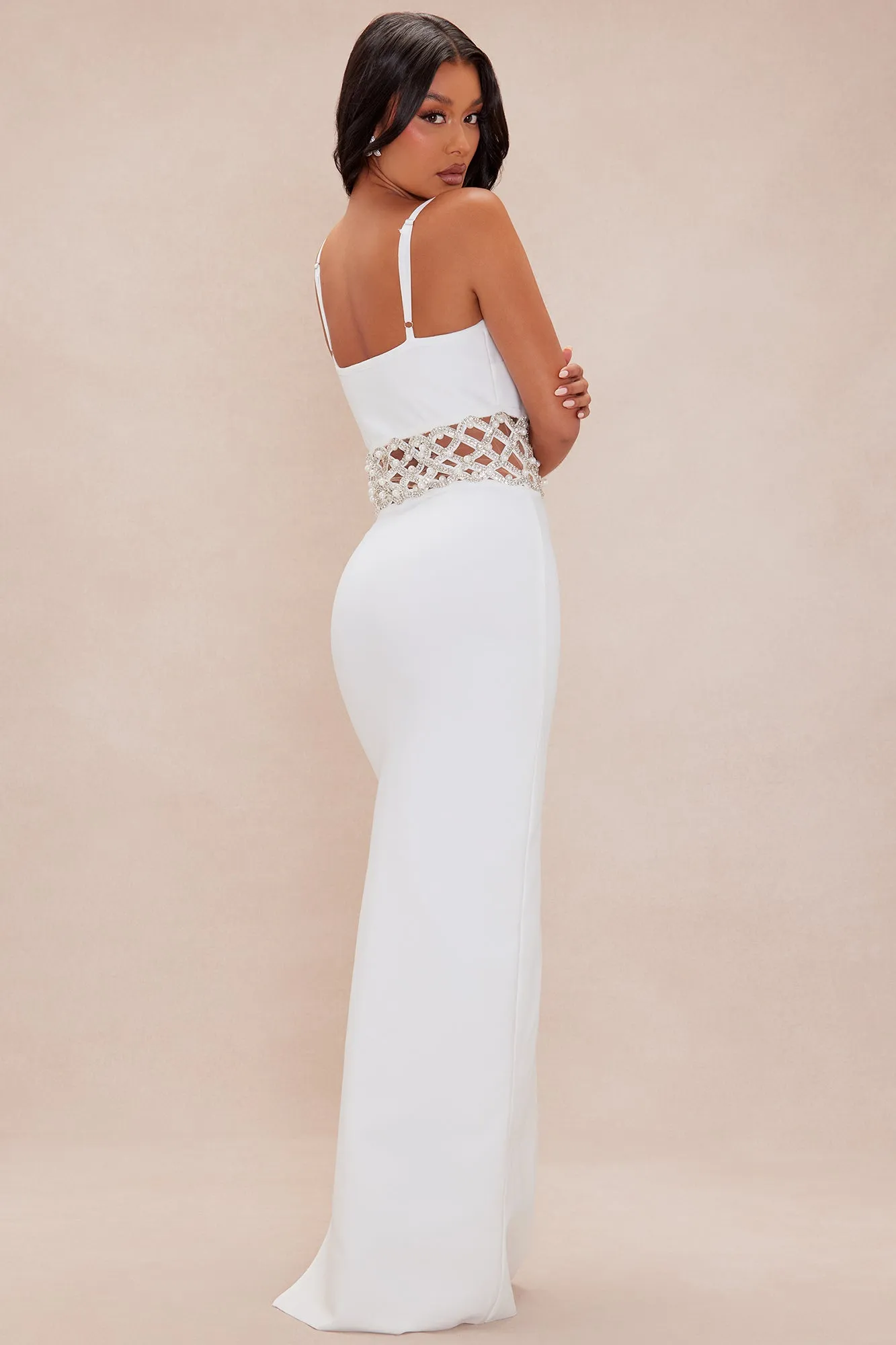 Athina Embellished Maxi Dress - White