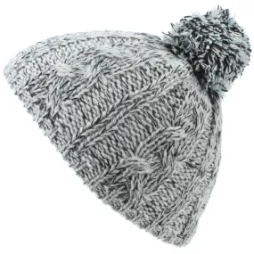 Babies Chunky Knit Bobble Beanie Hat - Grey