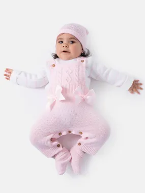 Baby Girl Nia Collection 4-piece Spanish Knitted Set- Baby Pink