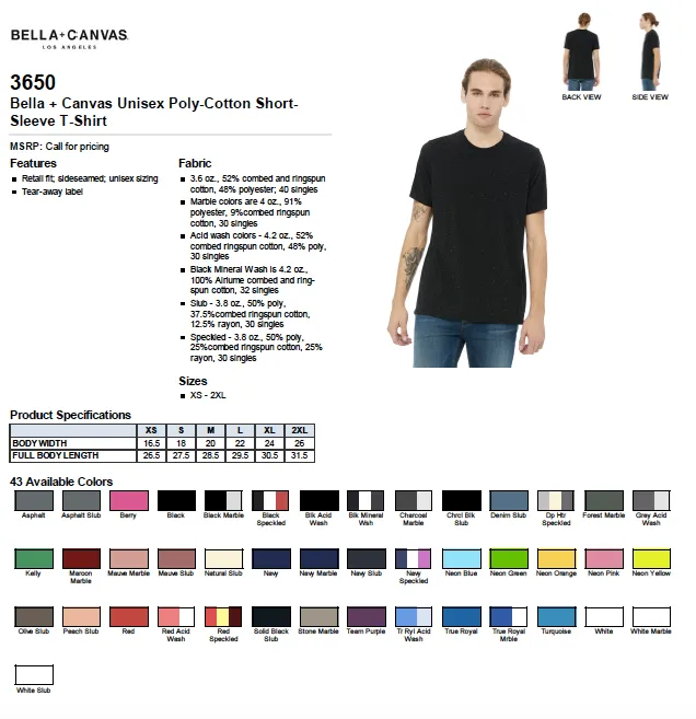 Bella Canvas Poly-Cotton Short Sleeve