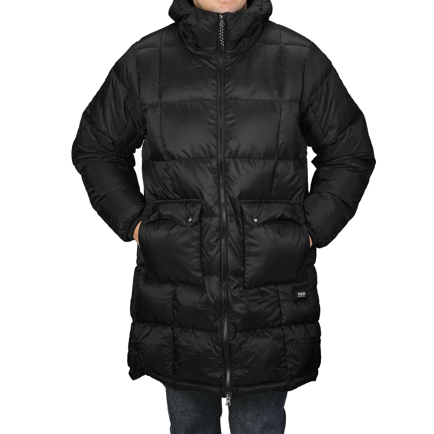 Black Nylon Down Padded Parka