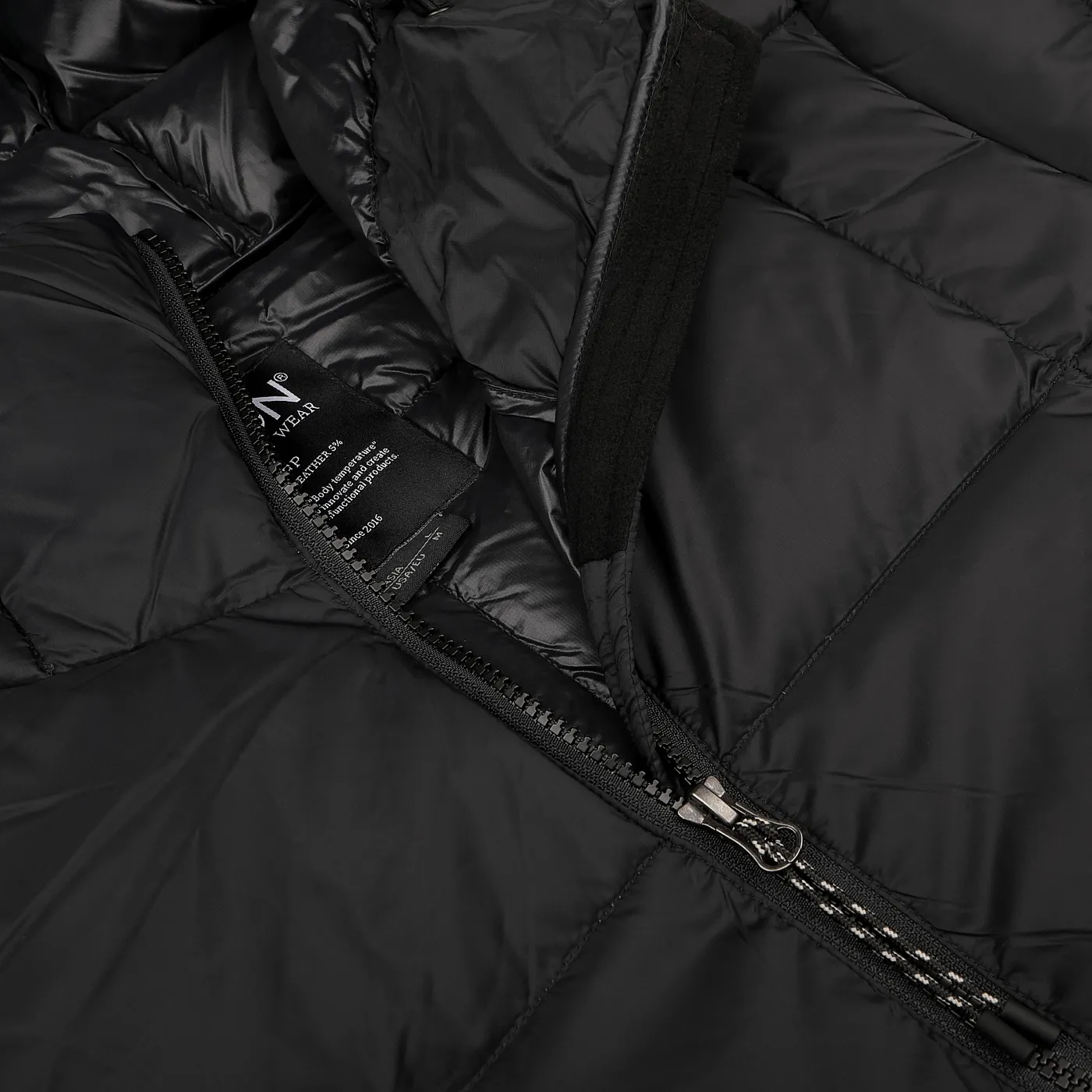 Black Nylon Down Padded Parka