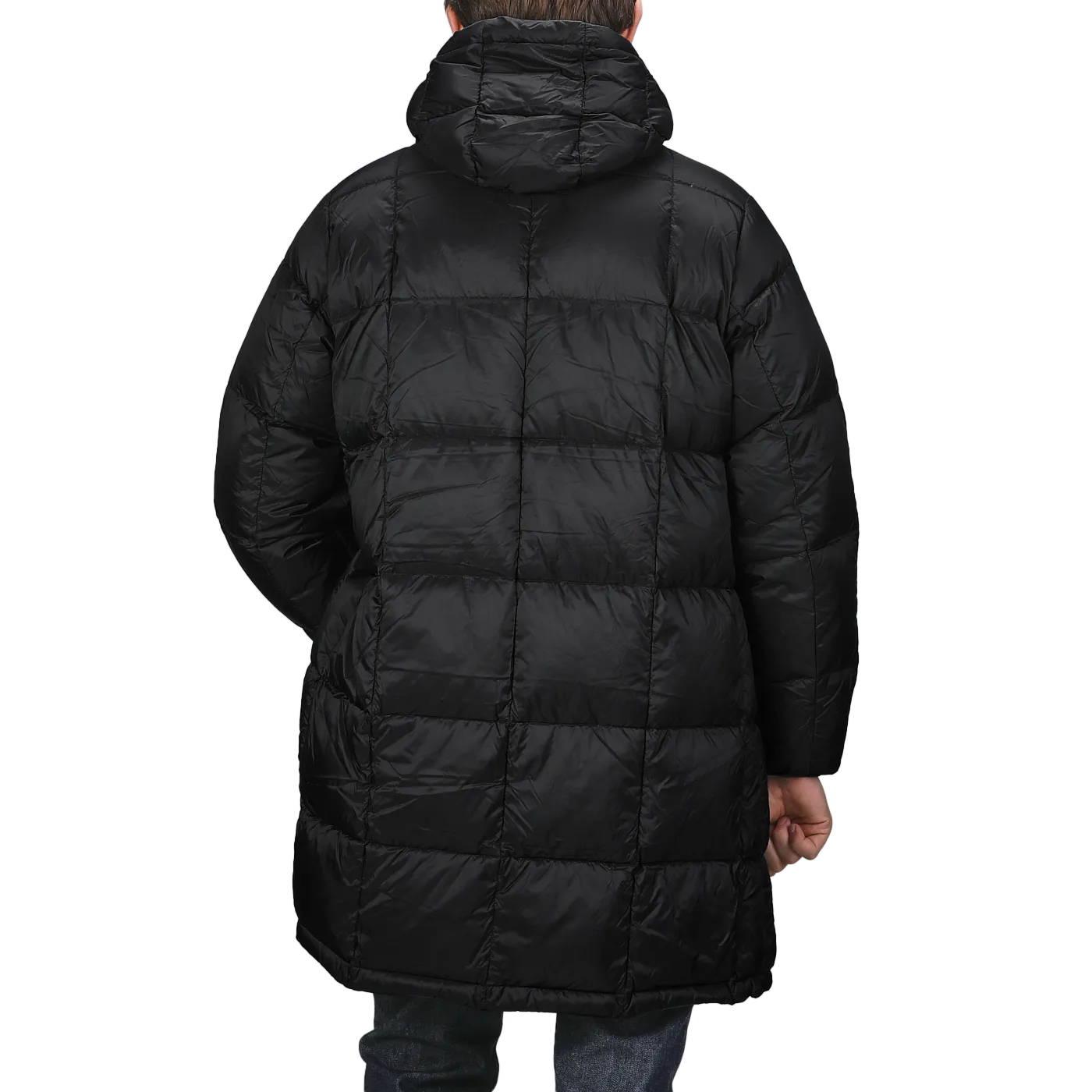 Black Nylon Down Padded Parka