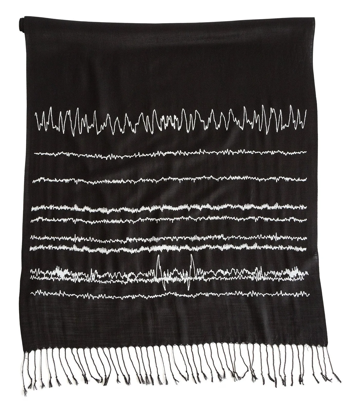 Brainwaves Print Scarf, EEG print linen-weave pashmina