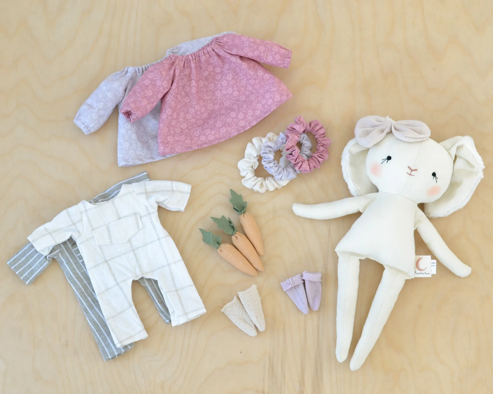 Bunny Doll Stuffed Animal Sewing Pattern   2 outfits