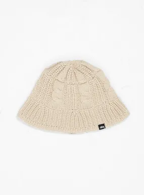 Cable Knit Bucket Hat Oat