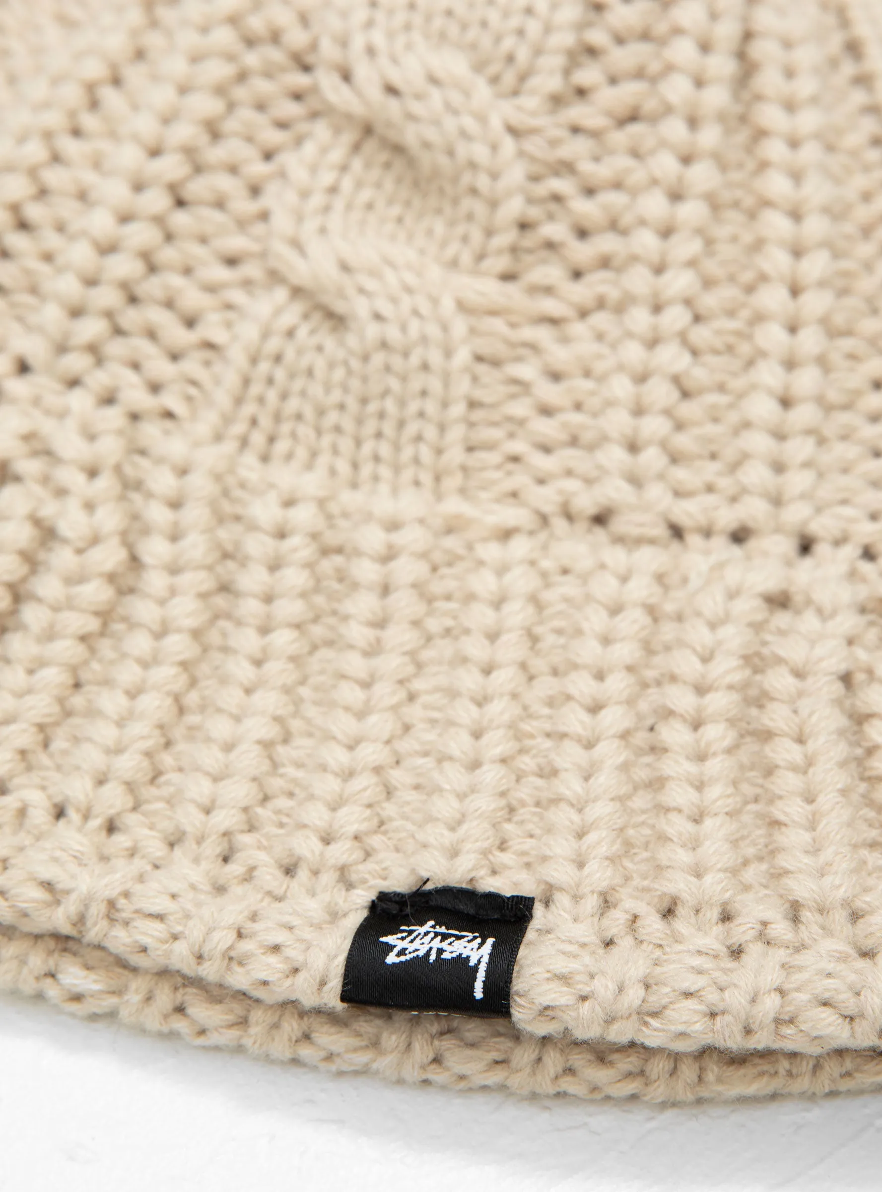 Cable Knit Bucket Hat Oat