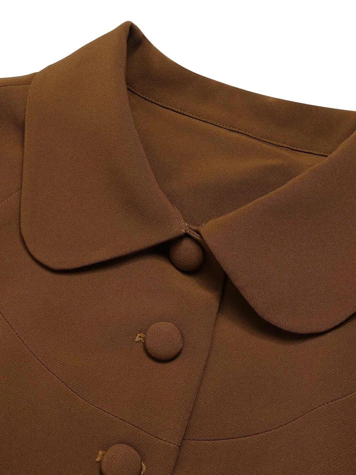 Camel Color 1940s Lapel Cape Coat