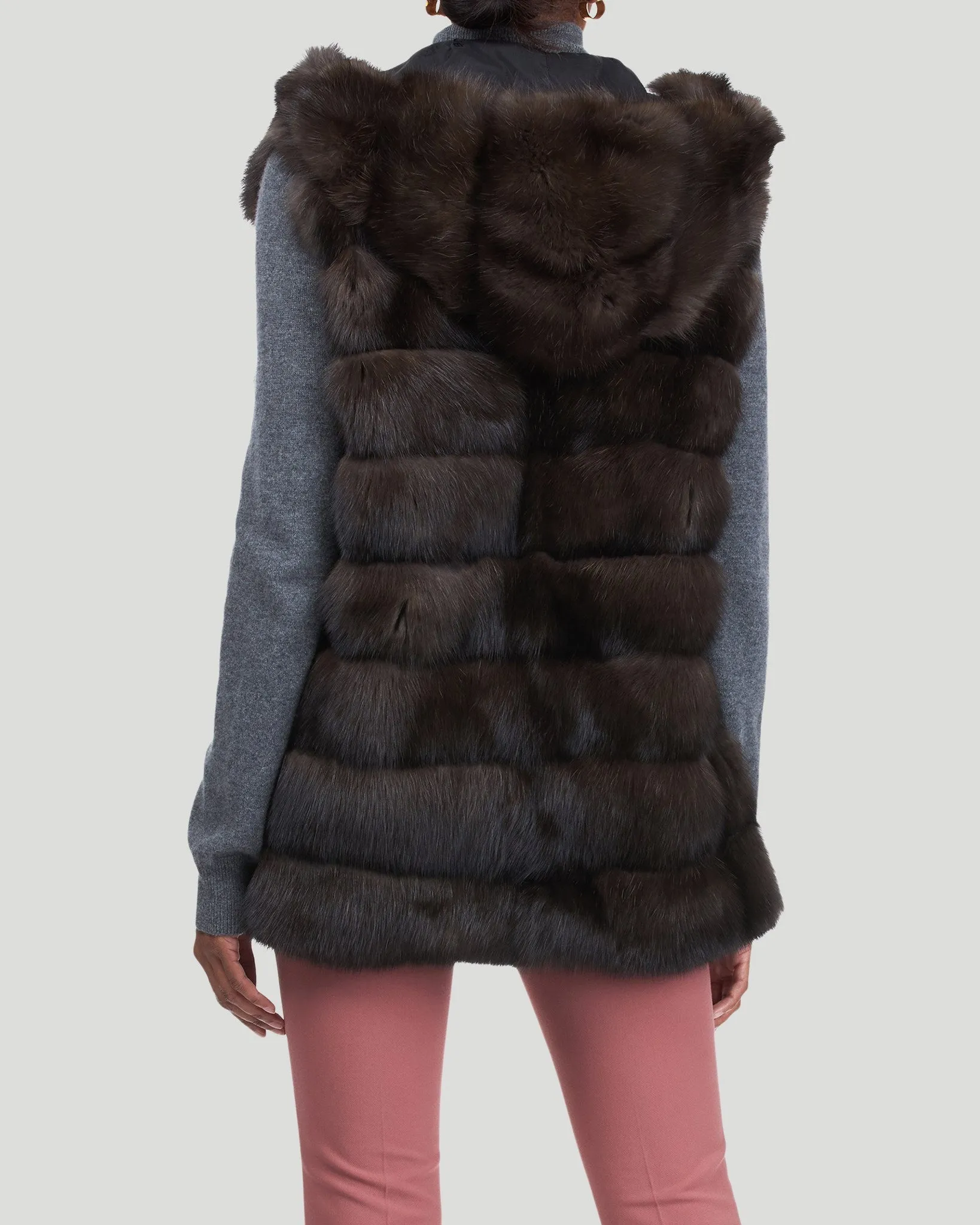 Cashmere Parka with Detachable Sable Vest