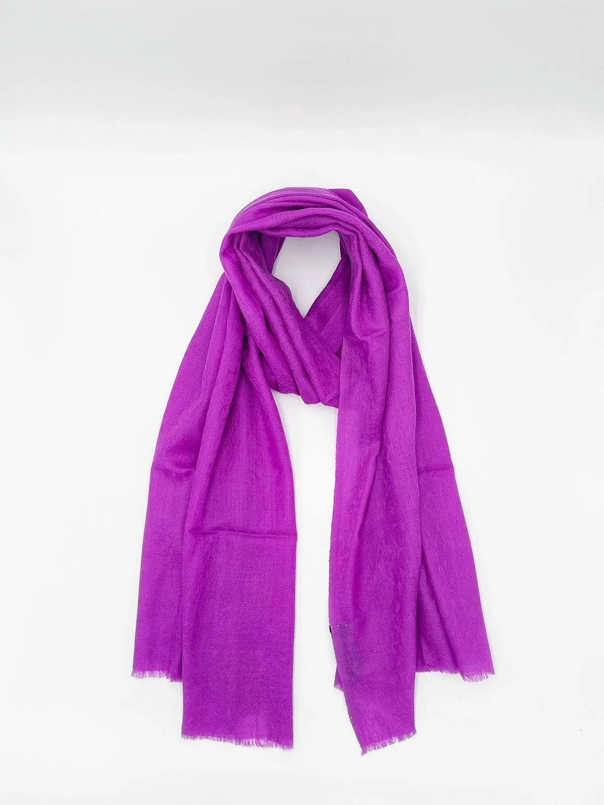 Cashmere Scarf - SELF DESIGN FUCHSIA