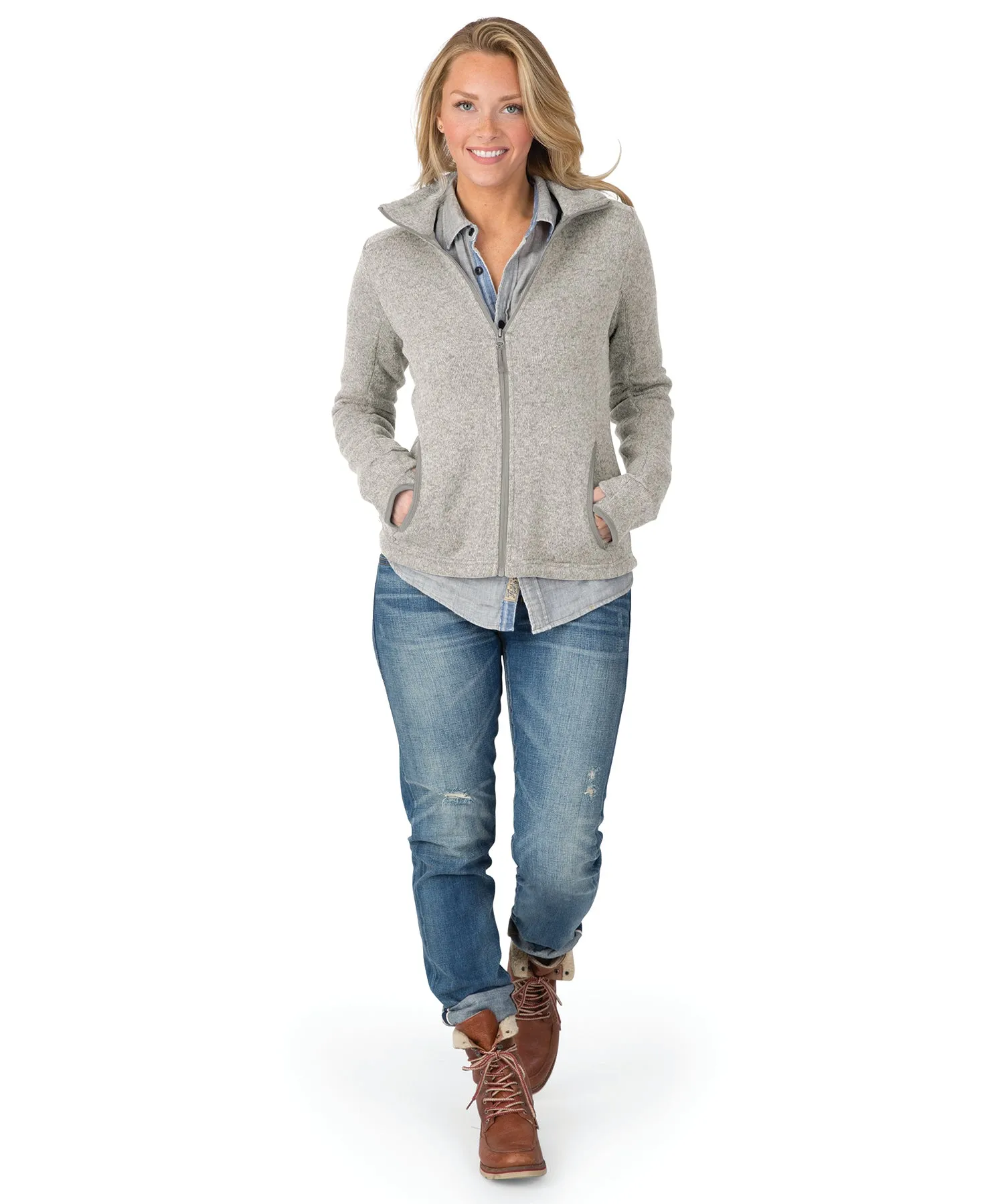 Charles River Women's Heathered Fleece Jacket