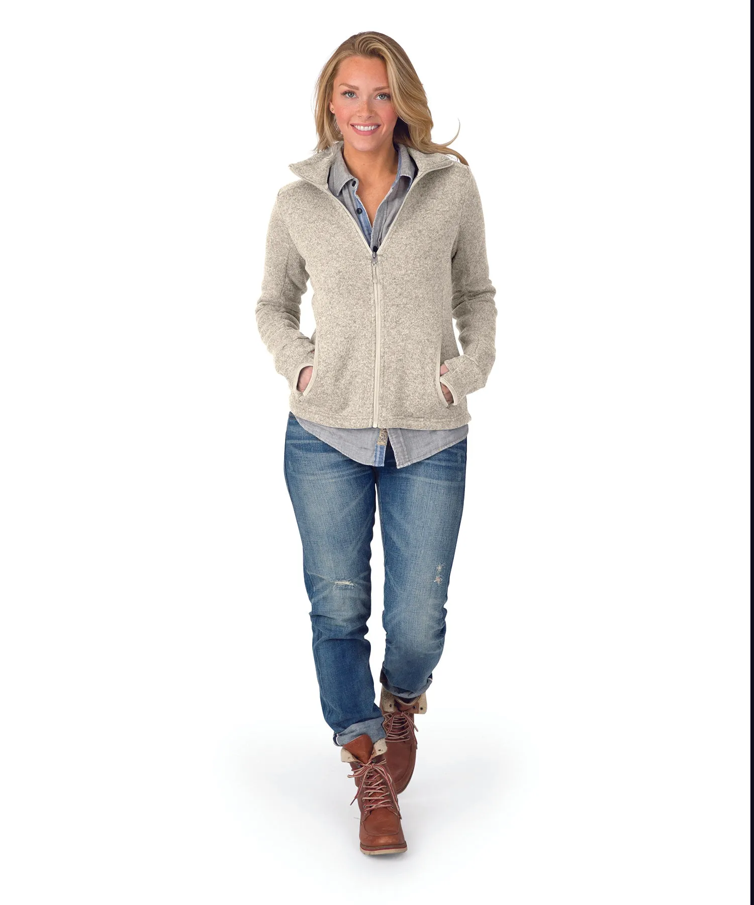 Charles River Women's Heathered Fleece Jacket