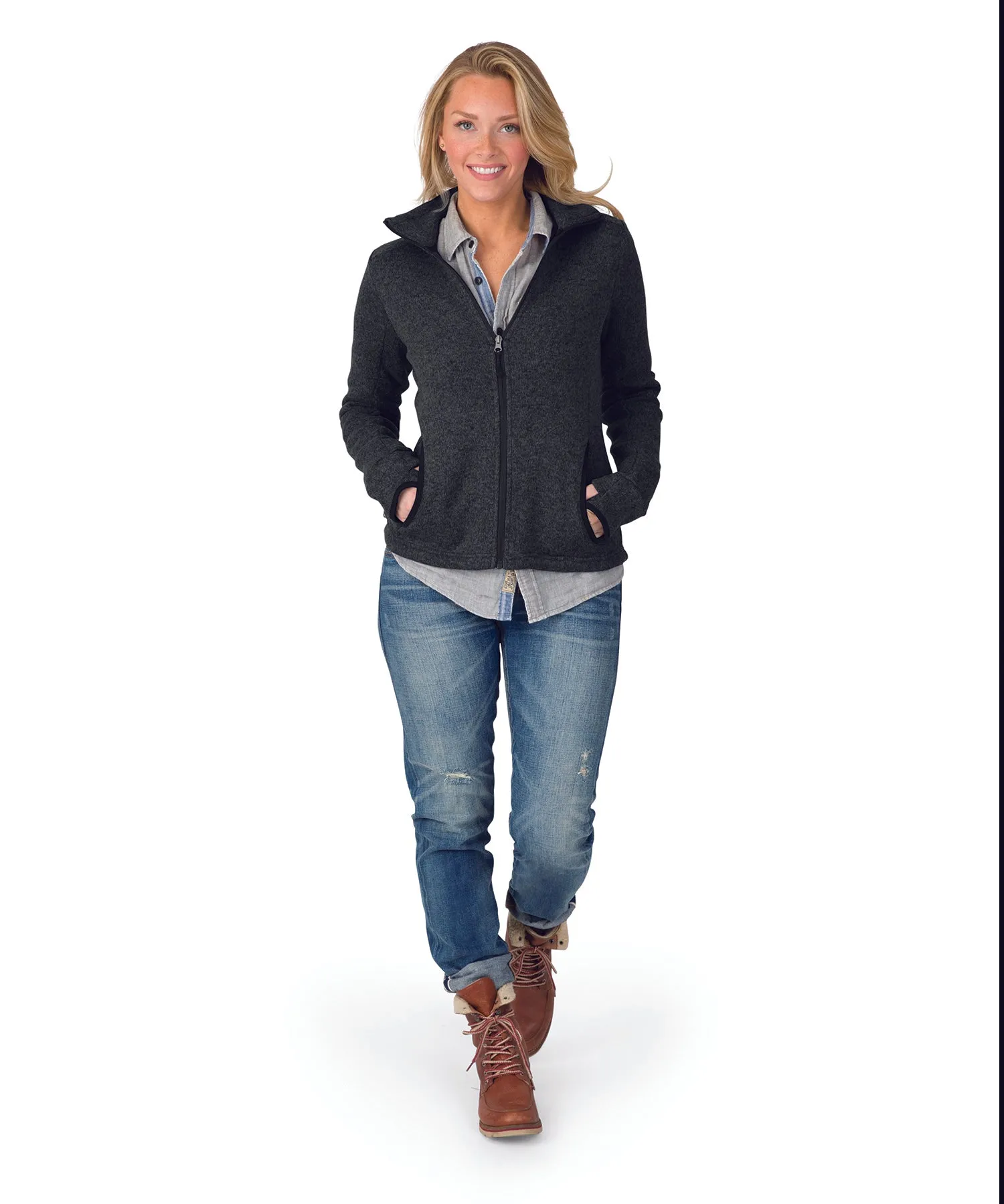 Charles River Women's Heathered Fleece Jacket