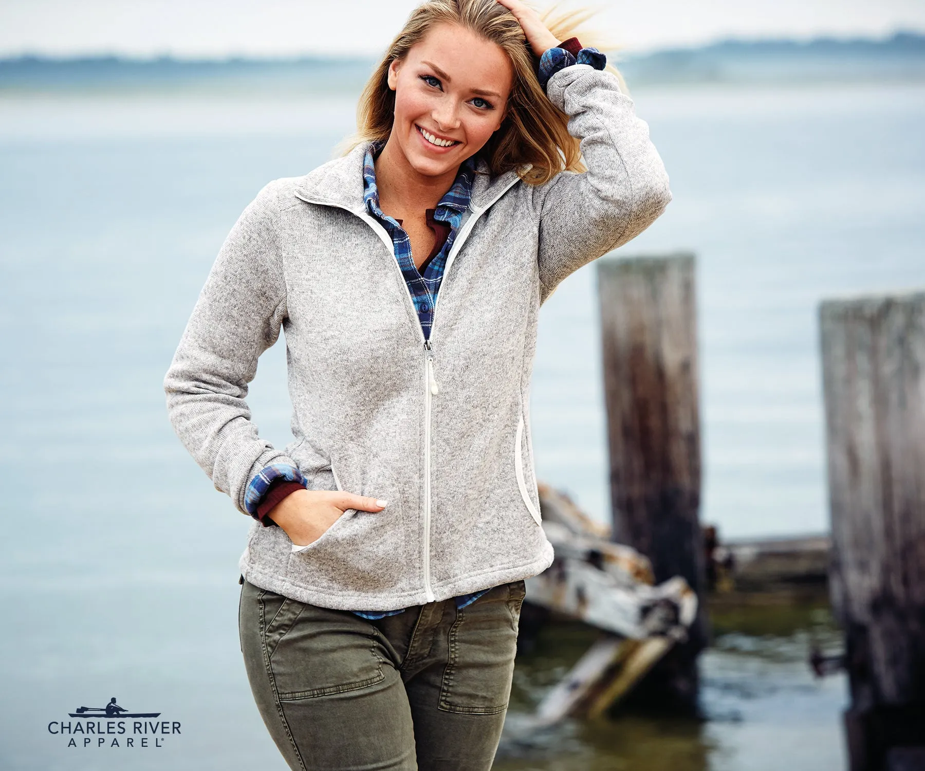 Charles River Women's Heathered Fleece Jacket