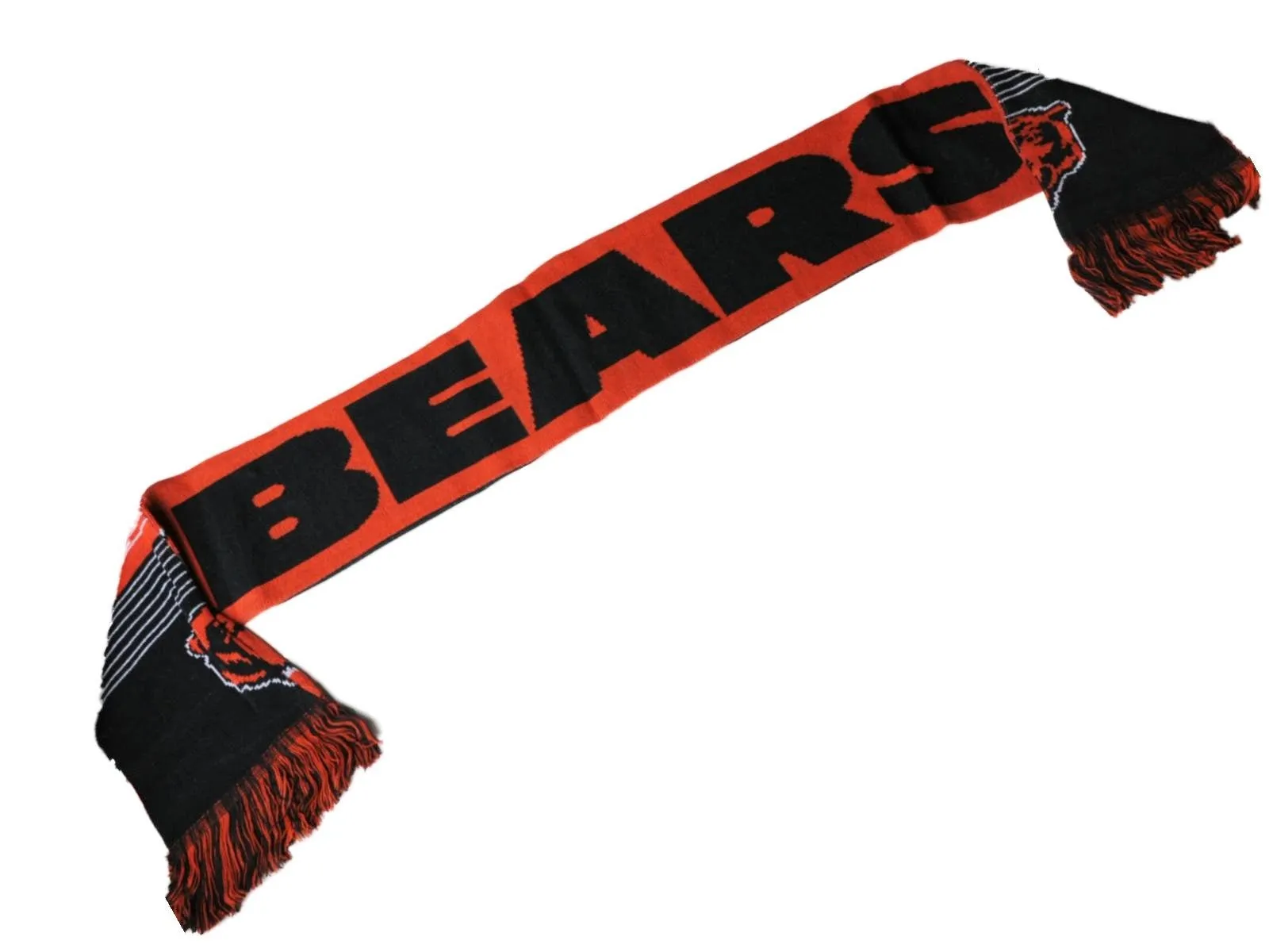 Chicago Bears FC Navy Orange Reversible Split Logo Acrylic Knit Winter Scarf