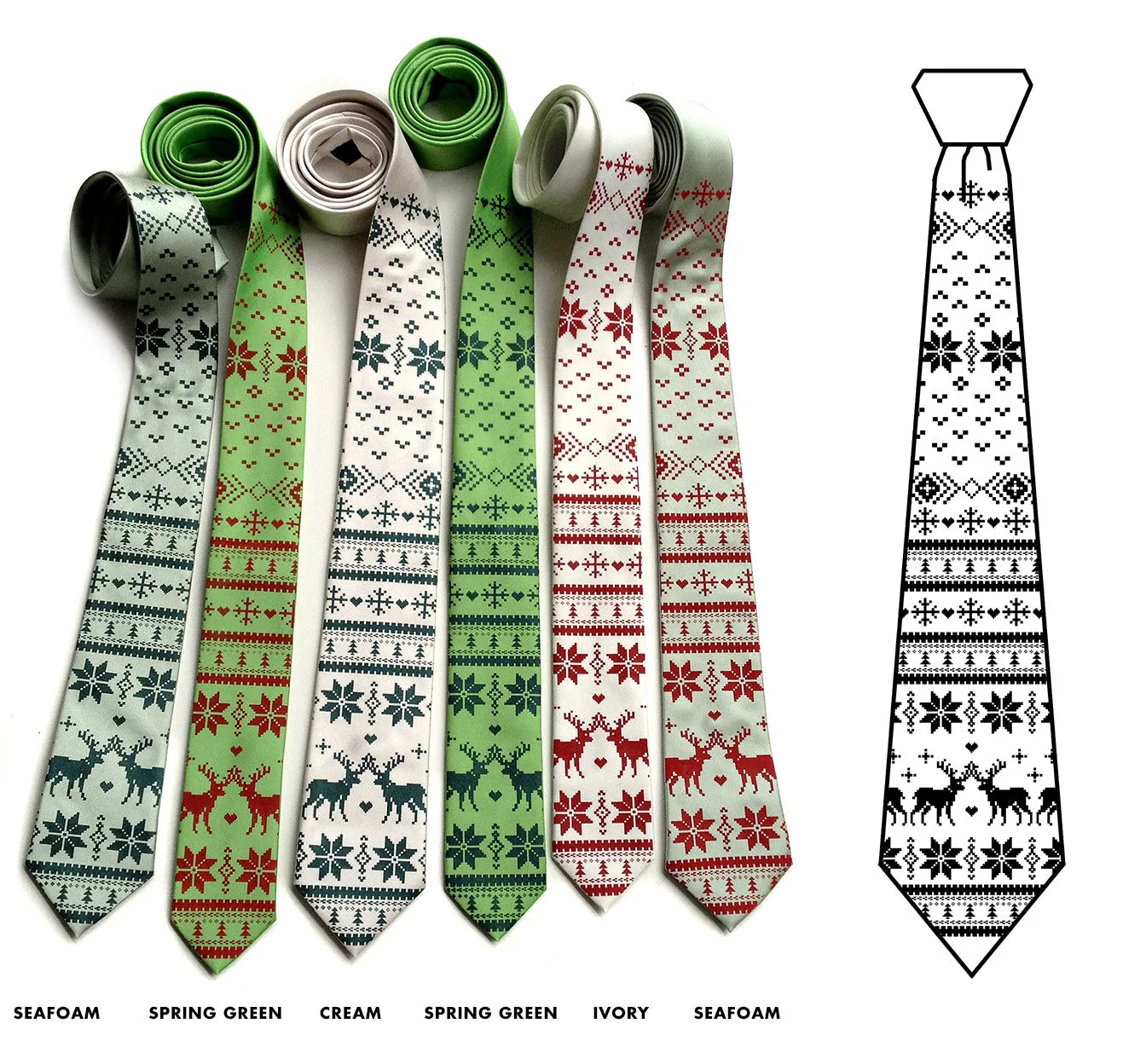 Christmas Sweater Necktie. Ugly Holiday Sweater tie.