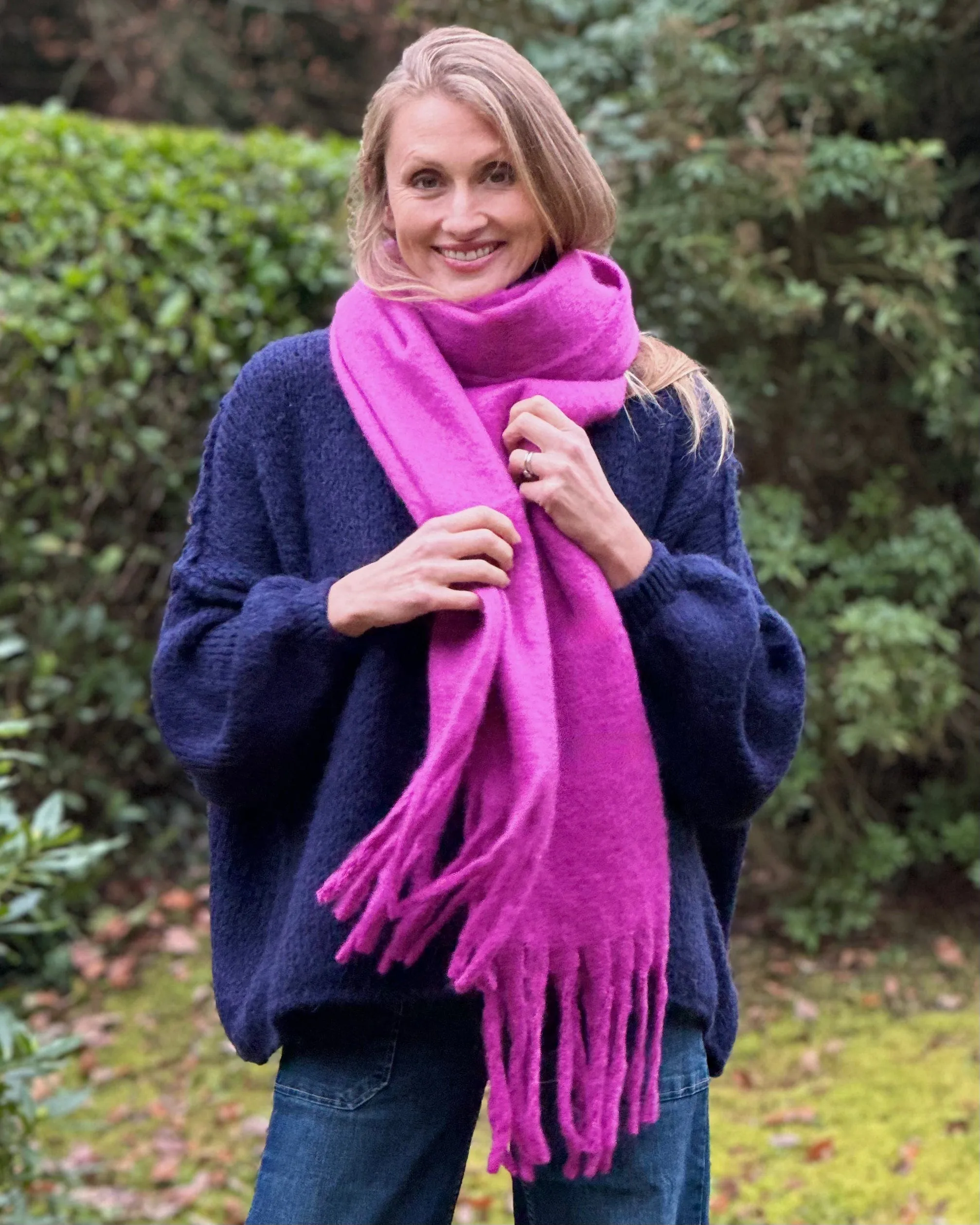 Cosy Plain Winter Scarf - Lilac Pink