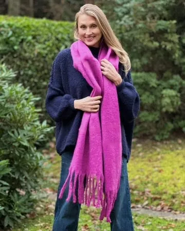 Cosy Plain Winter Scarf - Lilac Pink