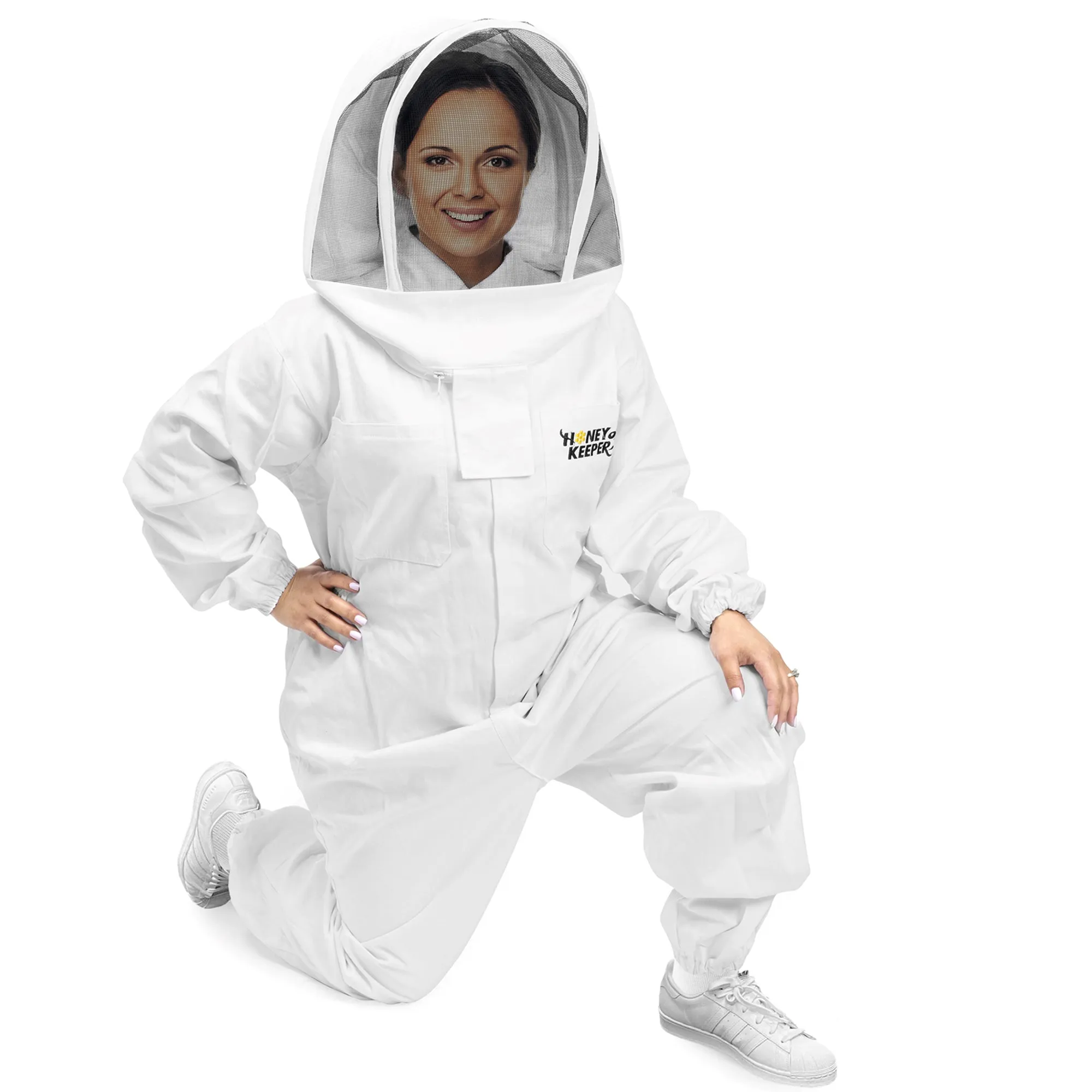 Cotton Full Body Beekeeping Suit with Veil Hood - Honey Keeper