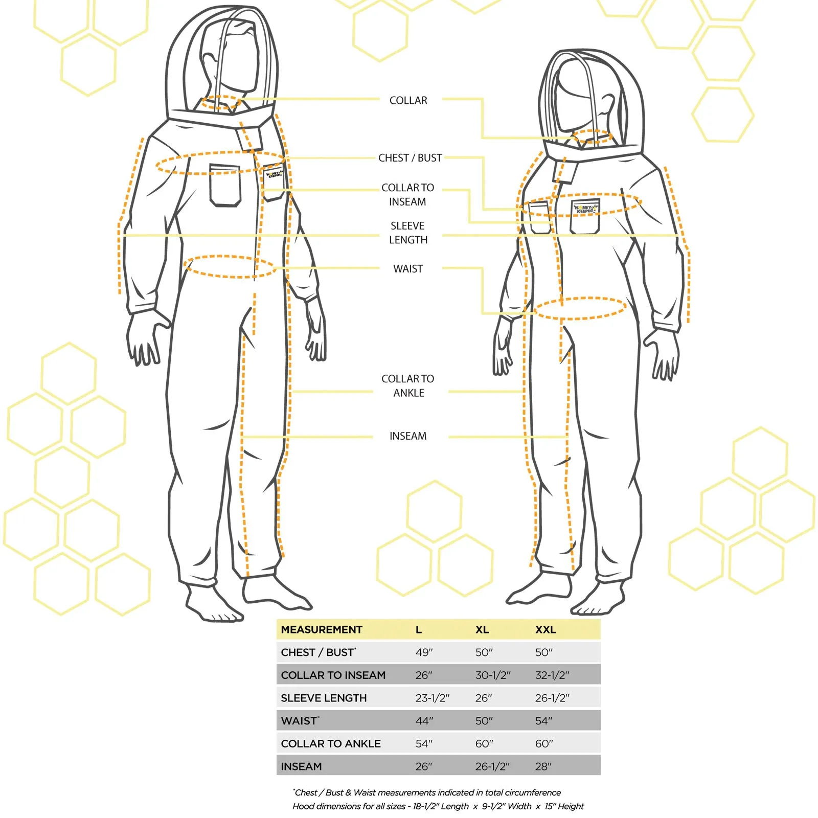 Cotton Full Body Beekeeping Suit with Veil Hood - Honey Keeper