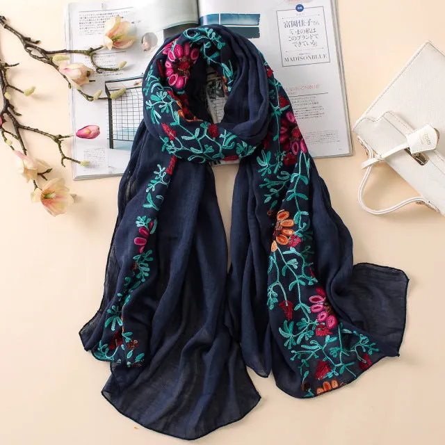 Cotton Vintage Floral Printed Scarf Bandana Shawl #9102