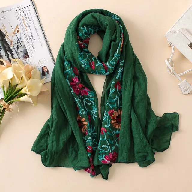 Cotton Vintage Floral Printed Scarf Bandana Shawl #9102