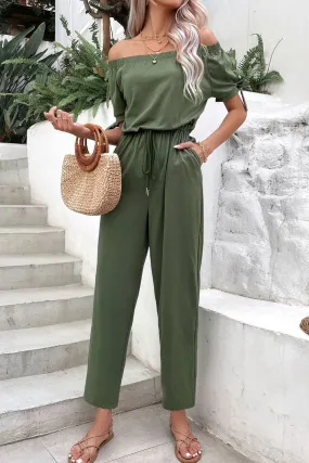 Cuff Tie Jumpsuit with Pockets