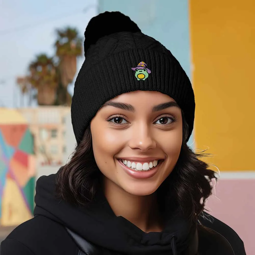 Dalix Sorcerer Frog Pom Beanie