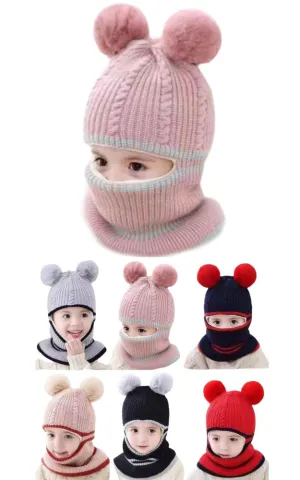 DBHK3949 12-pack Kid's Hat Pompom Hats