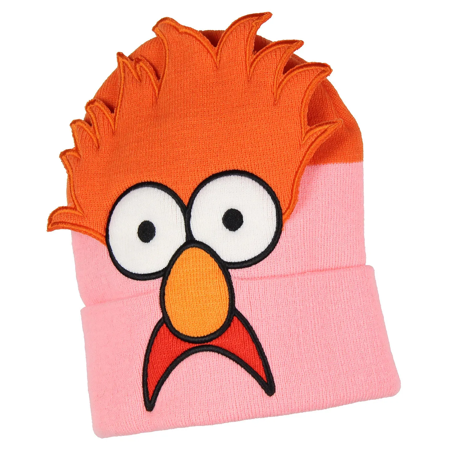 Disney The Muppets Beaker Beanie 3D Character Face Knit Beanie Hat Skull Cap