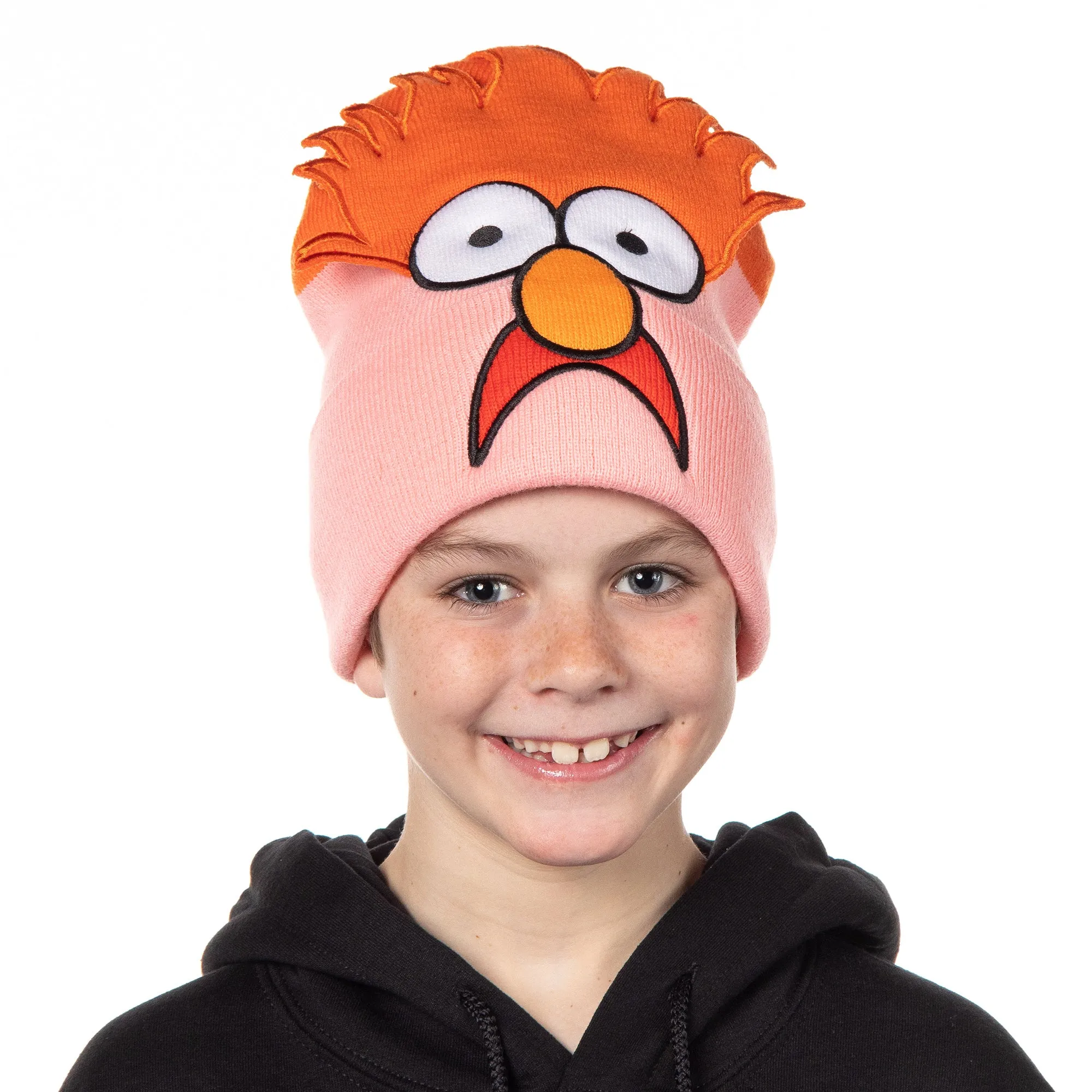 Disney The Muppets Beaker Beanie 3D Character Face Knit Beanie Hat Skull Cap