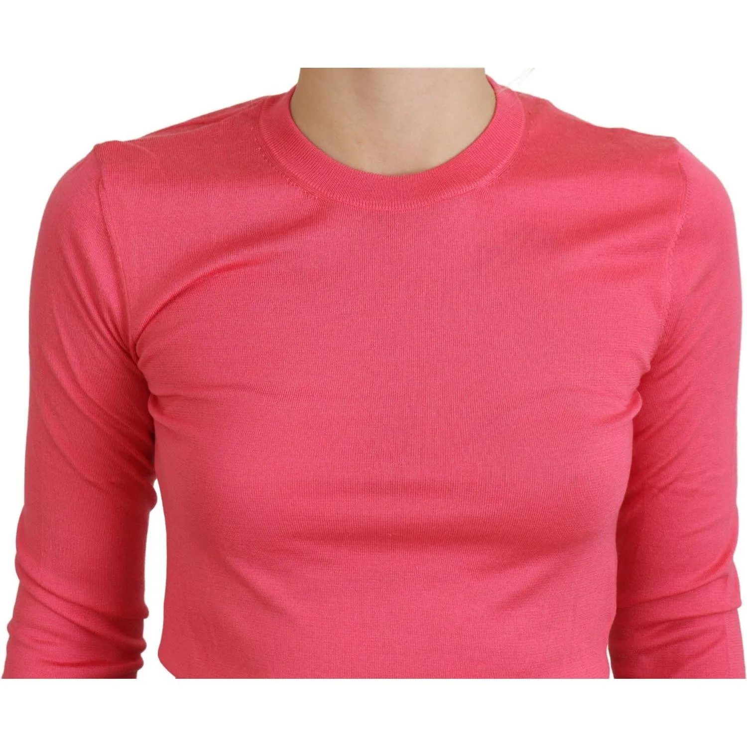 Dolce & Gabbana Elegant Pink Cropped Crewneck Sweater