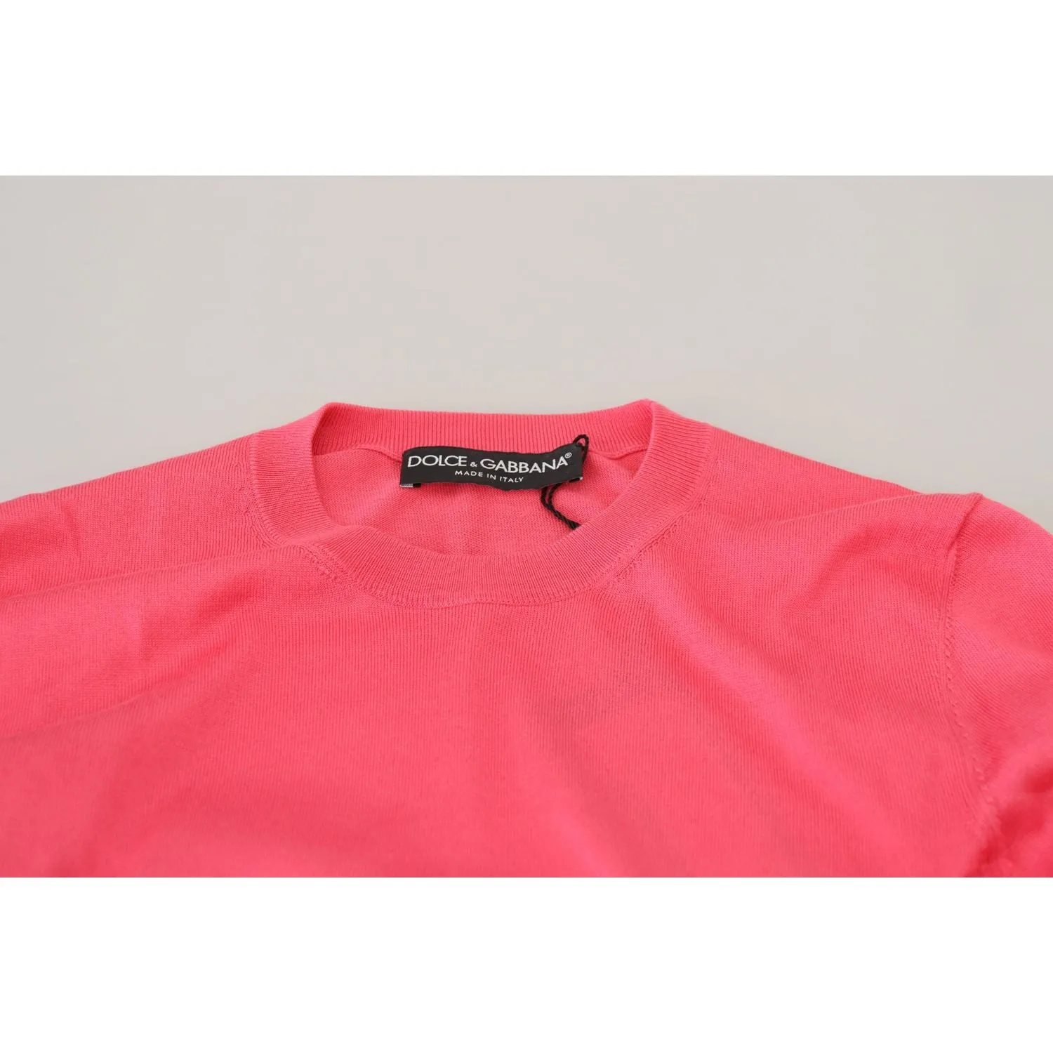 Dolce & Gabbana Elegant Pink Cropped Crewneck Sweater