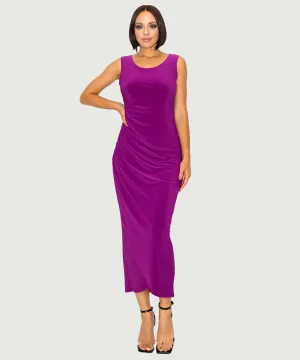 Double Scoop Tank Dress with Side Ruching