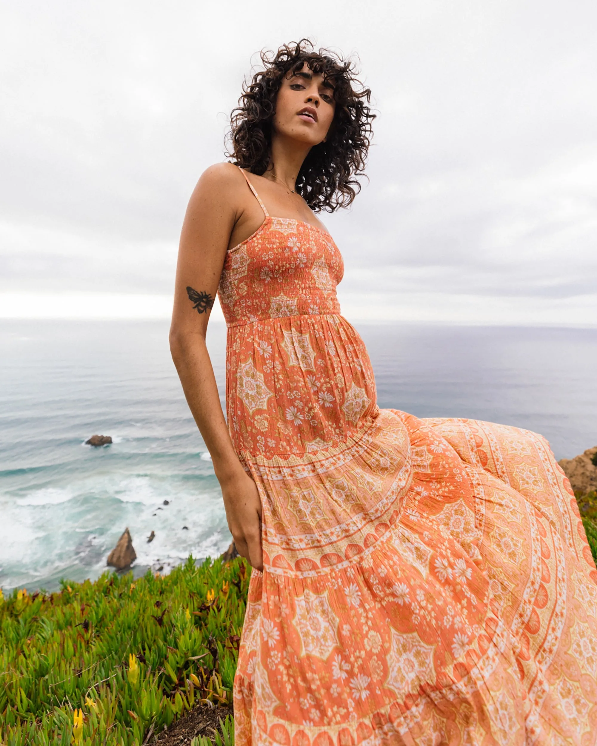 Dream Space Midi Dress - Sweet Papaya