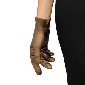 Elisa - Women's Silk Lined Metallic Leather Gloves