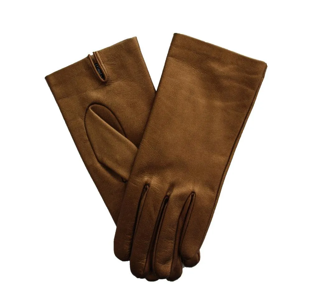 Elisa - Women's Silk Lined Metallic Leather Gloves