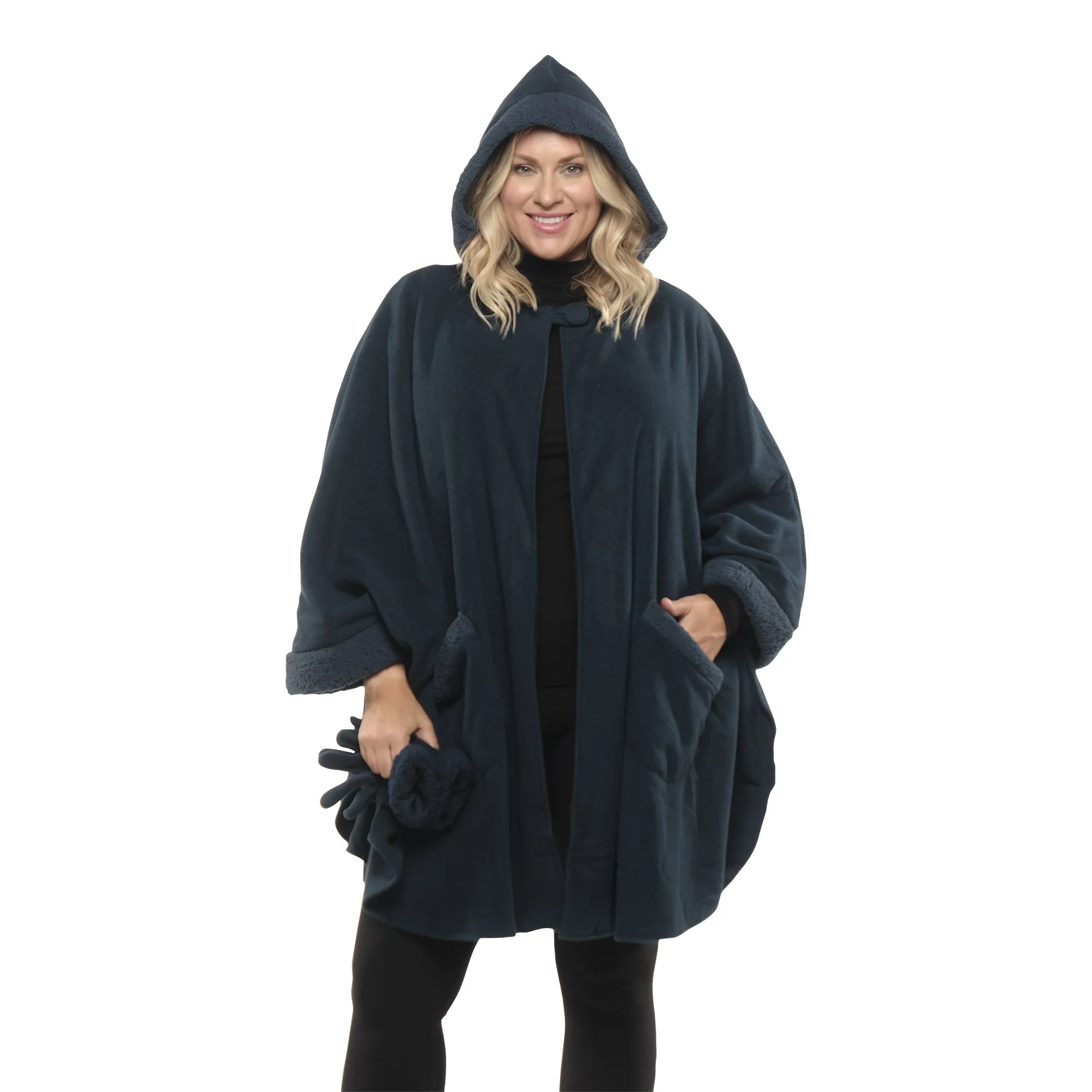 Emily Sherpa Trimmed Cozy Coat and Glove Set